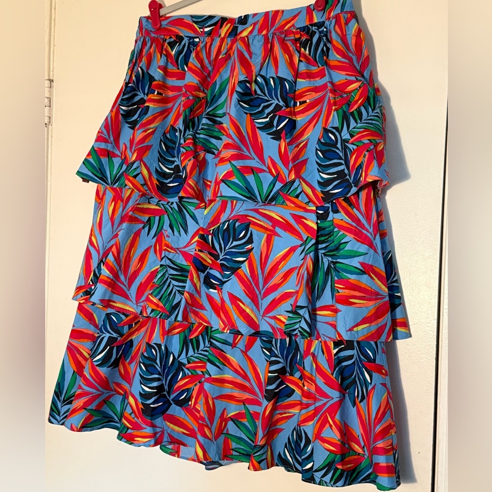 Tabitha Brown x Target Tropical Print Tiered Midi Skirt EUC - Picture 2 of 5